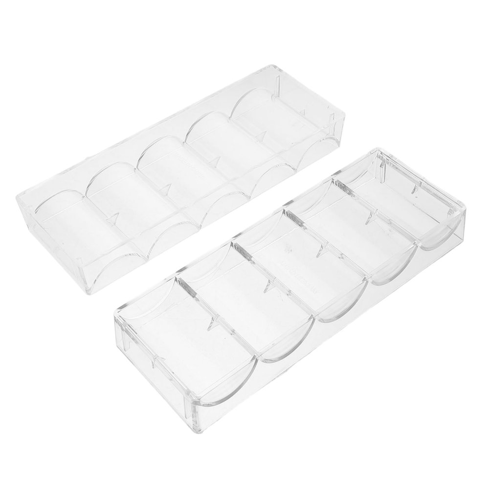 HANABASS 2pcs Chips Storage Case Acrylic Chip Box Poker Organizer Digital Tray for Home and
