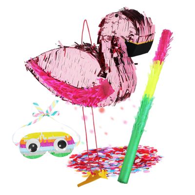 Abaodam 1set Flamingo Blindfold and Stick for Birthday Parties Fill Candy and Surprises Party Decoration for Boys and Girls Celebrations
