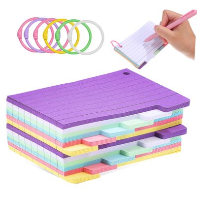 ARTIBETTER 300sheets Index Cards Ruled Tabs Pre-punched for Binder Rings School Supply Study Cards for Students