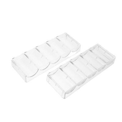 UPKOCH Acrylic Poker Chip Trays Set of 2 100 Capacity Poker Chip Holders for Home Parties Card Players