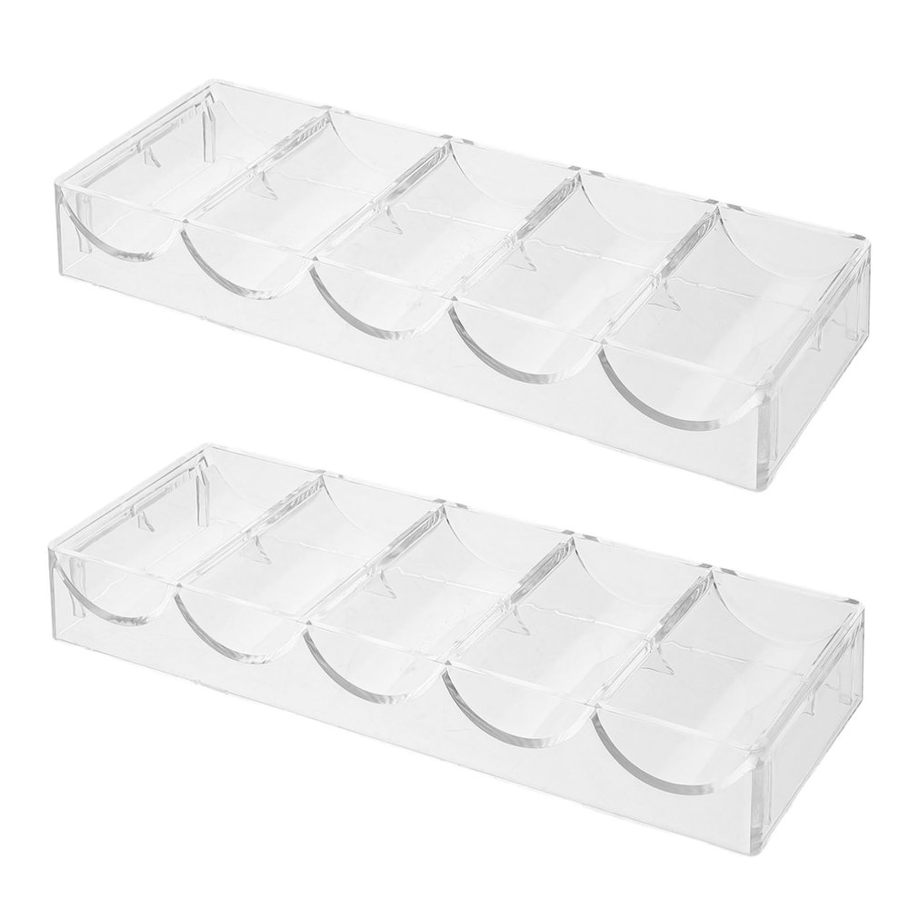 ibasenice Acrylic Poker Chip Organizer 2pc Chips Storage Management for Poker Games