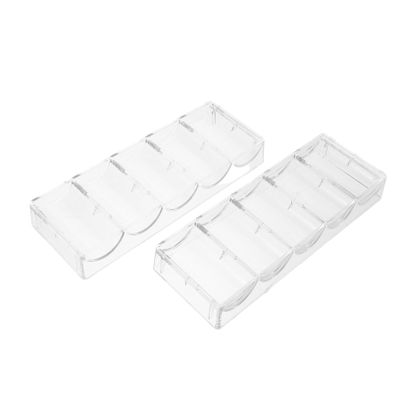 ibasenice Poker Chip Tray 100 Chip Storage Case Acrylic Holder Display for Easy Viewing for Poker Games
