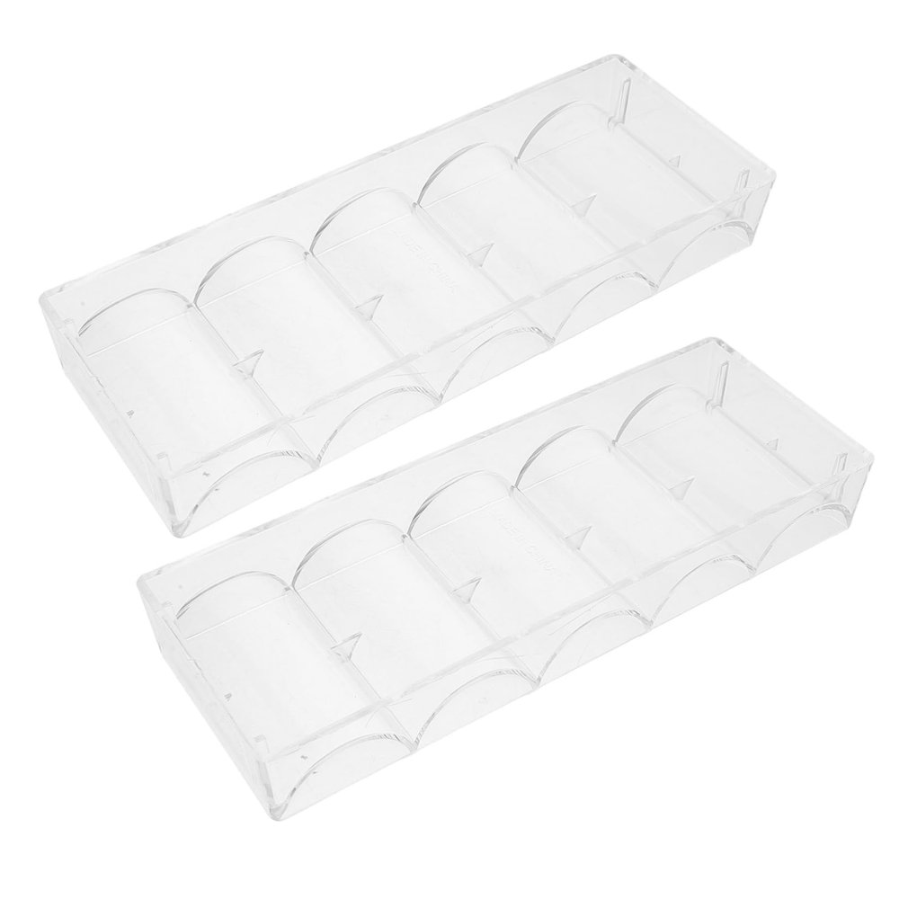 Abaodam Stylish Poker Chip Holder 2 Pack Acrylic Trays 100 Chips Storage Organizer for Gaming Poker Night