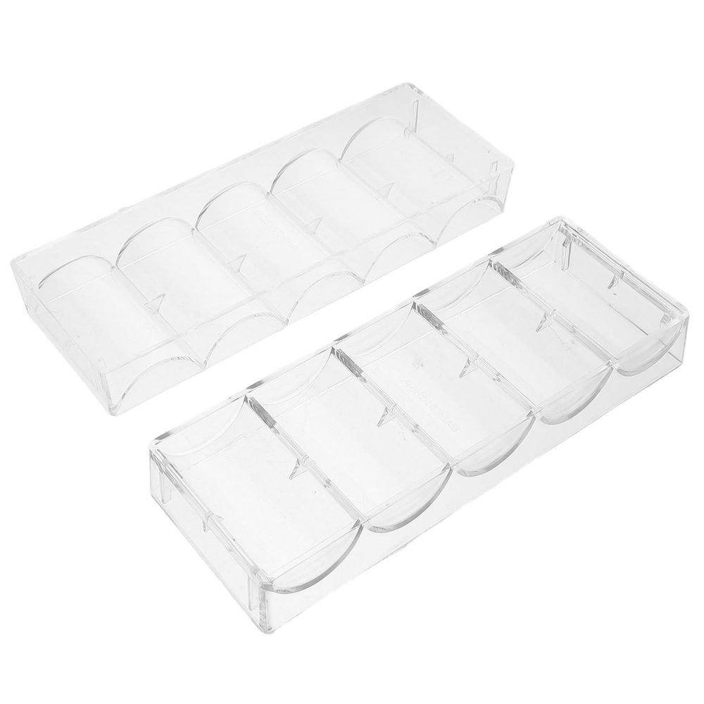 TOYANDONA 2pcs Clear Acrylic Poker Chip Trays Capacity Transparent Storage Organizer for and Parties Stylish Minimalist Design for Easy Access and Counting