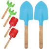 CIYODO 3-Piece Children's Beach Shovel Set Garden Tools for Kids Toddler Gardening Supplies Wood Iron Random Color view 1