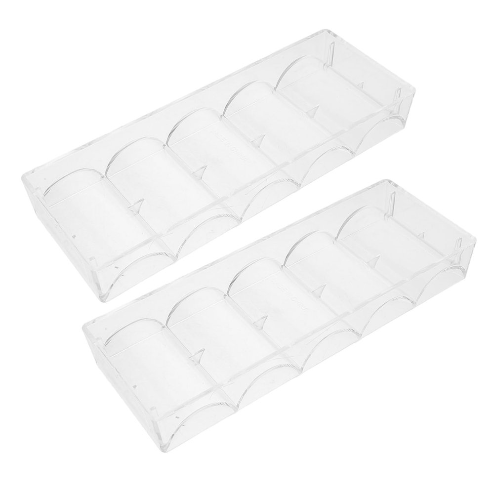 MUSISALY Chip Organizer Box Set of 2 Acrylic Poker Chip Holders Storage for Gaming