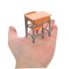 Abaodam 4sets Miniature School Desk Chair Realistic Dollhouse Classroom Furniture for Mini School Room Decor Model Chairs for Home Office Display view 4