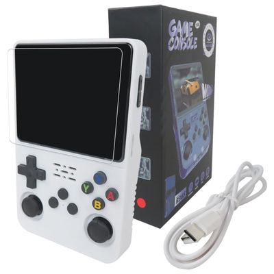 DEARCOOL New R36S Retro Handheld Video Game Console Linux System 3.5 Inch IPS Screen Portable Pocket Video Player 128GB Games, 21 Emulator (White )