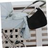 Abaodam 4pcs Waterproof Oxford Cloth Baby Stroller Bags Side Sling Design Portable Storage Mesh Bags for Parents Compatible Strollers Black view 2