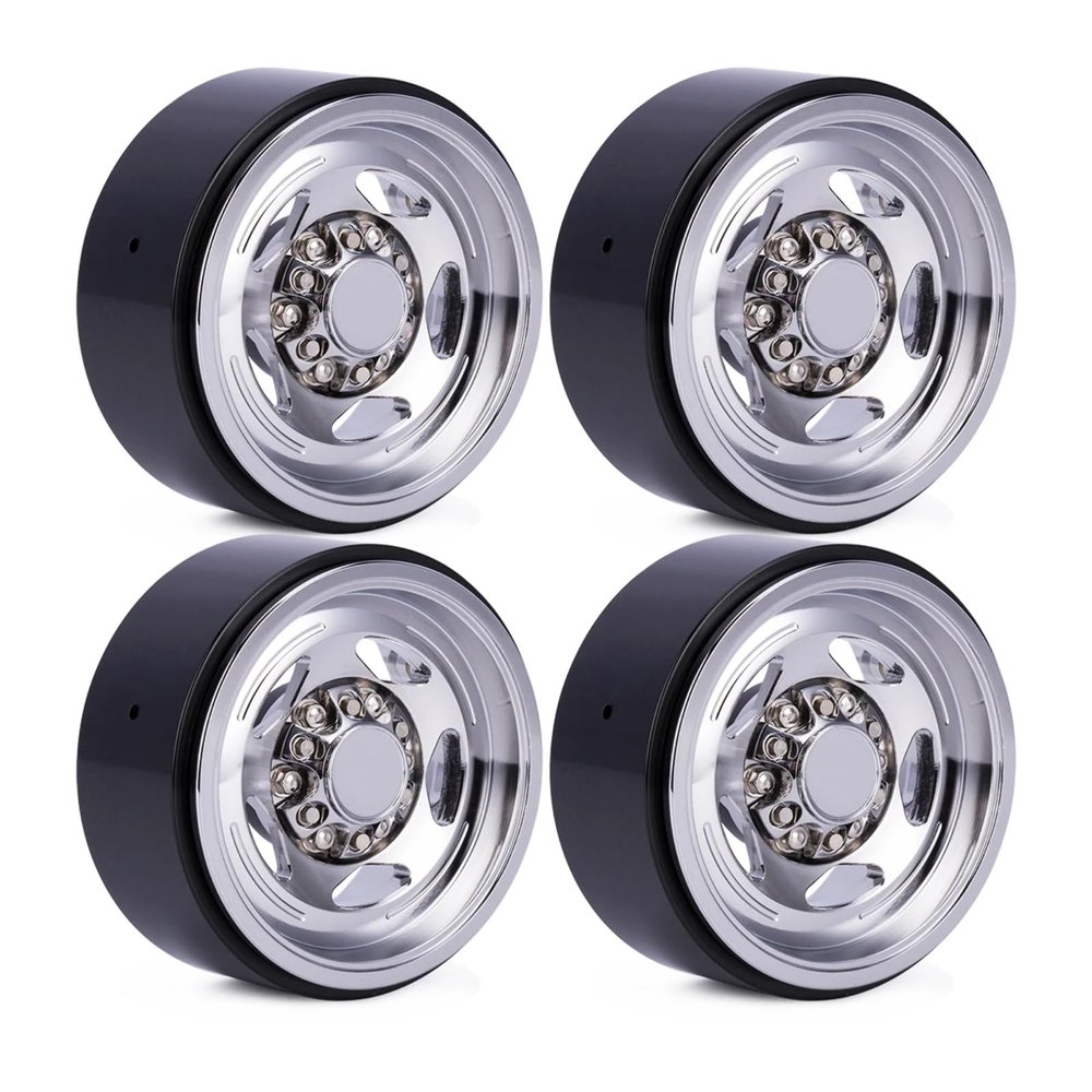 BOQEXSS for Axial for SCX10 for Wraith D90 for Capra for TRX4 VS4-10 for LCG 1/10 4pcs CNC Aluminum 1.9'' Wheel Hub Rim RC Car for Chassis Tires RC Car Parts