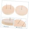 Angoily Crochet Doll Display Stand Set Wooden Base 6cm Diameter x 1cm Thickness 3 Single and 3 Double Needle Holder for Felt Animal Toys for Home and Store Exhibition view 3
