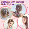 AOSITE 200PCS Girls Hair Glitter Patch-No Stamper Tool, Hair Bedazzler Jewel for Girls, Refill Pack Only, Fashion, Reusable Hair Styling, Hair Design Gift -Tools not Included, Glitter Pieces Only view 3