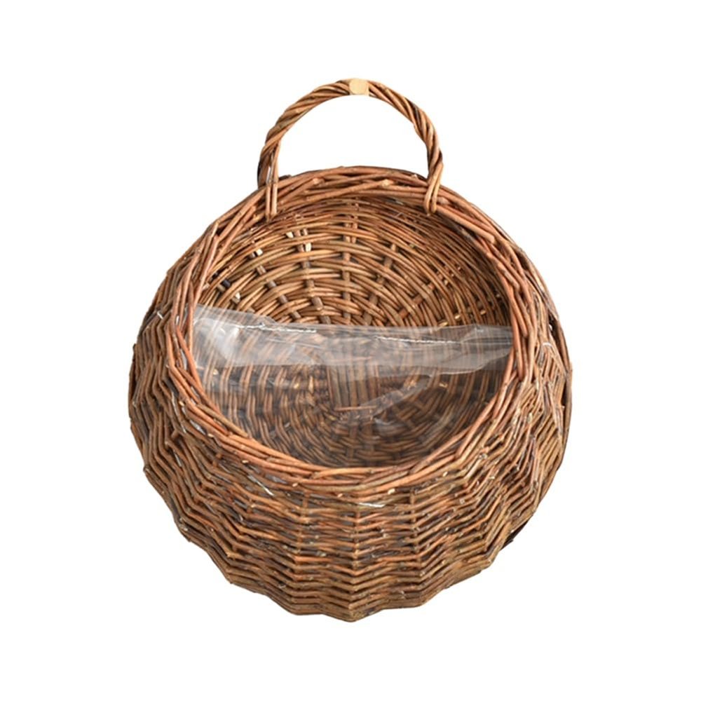 Bloepum Hand Made Flower Planter Wall Hanging Wicker Rattam Basket Garden Vine Pot Plants Holder Garden Pots Wall Planter C