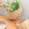 Bloepum Hand Made Flower Planter Wall Hanging Wicker Rattam Basket Garden Vine Pot Plants Holder Garden Pots Wall Planter C view 3