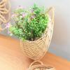 Bloepum Hand Made Flower Planter Wall Hanging Wicker Rattam Basket Garden Vine Pot Plants Holder Garden Pots Wall Planter C view 4