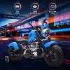 36V Kids Electric Dirt Bike, 350W Off-Road Motorcycle, Max 16.5 Mph, Ride On Electric Motorcycle with Removable Training Wheels, Spring Suspension, Leather Seat, Led Light, Music,Blue view 2