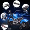 36V Kids Electric Dirt Bike, 350W Off-Road Motorcycle, Max 16.5 Mph, Ride On Electric Motorcycle with Removable Training Wheels, Spring Suspension, Leather Seat, Led Light, Music,Blue view 3