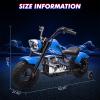 36V Kids Electric Dirt Bike, 350W Off-Road Motorcycle, Max 16.5 Mph, Ride On Electric Motorcycle with Removable Training Wheels, Spring Suspension, Leather Seat, Led Light, Music,Blue view 4