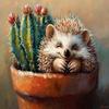 Flowerpot Hedgehog Adult Jigsaw Puzzle, Cactus Friend, Animal Unique Charm, Animal Jigsaw 120 Pieces view 1