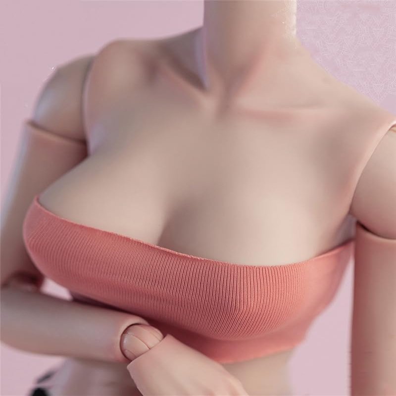 1/6 Scale Female Chest Replacement Part Prop for 12-inches Action Figure Body, 1/6 Scale Female Action Figure Large Bust Decor Accessory (Light Suntan - E Cup)