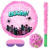 4 Pcs Pink Spider Piata Birthday Decorations Set 12.6'' Ghost Piata Set with Batting Stick Eye Mask Blindfold and Confetti for Birthday Decorations Props view 1