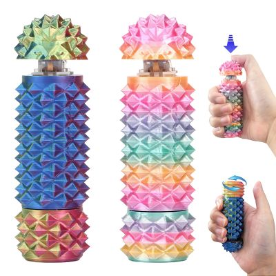 2Pcs Button Click, Spinners, Portable Stim Tool, Little Ouchies 3-in-1 Design for Anxiety Relief, Spiky Grippie Stim, 3D Printed Pain Stim Fidget, Pocket Mini Fidget Toy Valentines Day Gift for Kids