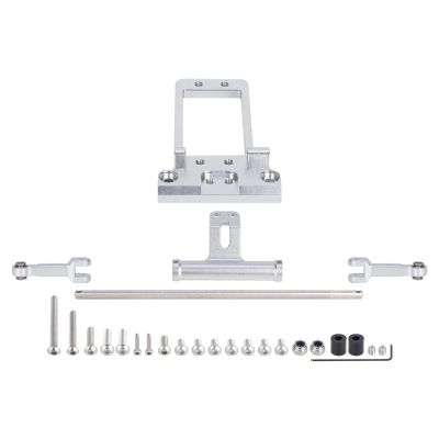 BOQEXSS for Vanquish for Wraith Axle RR10 SMT10 1/10 BTA Servo Mount with Full Hydraulic Steering Cylinder Kit RC Crawler Roll Cage DIY RC Car Parts(Silver)
