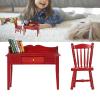 1/12 Dollhouse Miniature Desk Chair Set Educational Toy Furniture Decoration, Miniature Table Miniature Chair 6 Miniature Books, Birch Material, Great Gift for Kids, Friends view 4