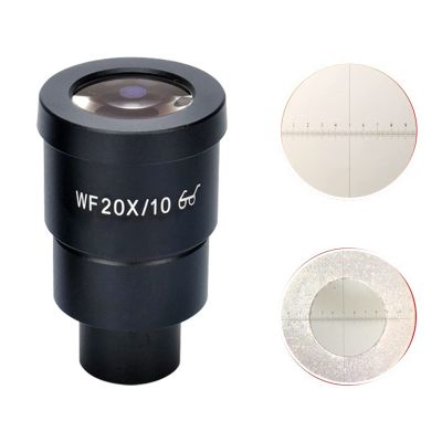 Lab Microscope Accessories WF10X WF20X Lens Stereo Microscope Eyepieces(WF20X (with Scale))