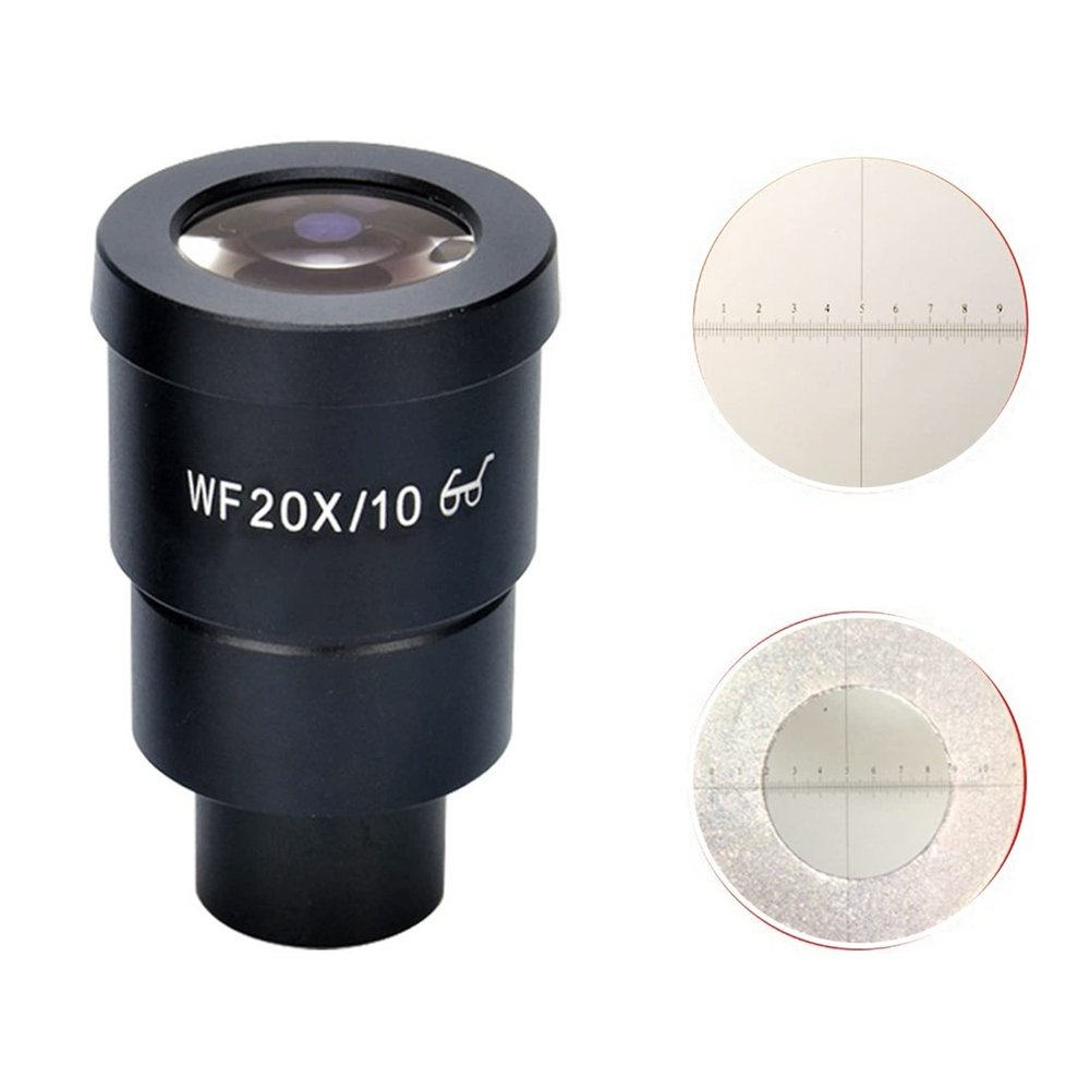 Lab Microscope Accessories WF10X WF20X Lens Stereo Microscope Eyepieces(WF20X (with Scale))