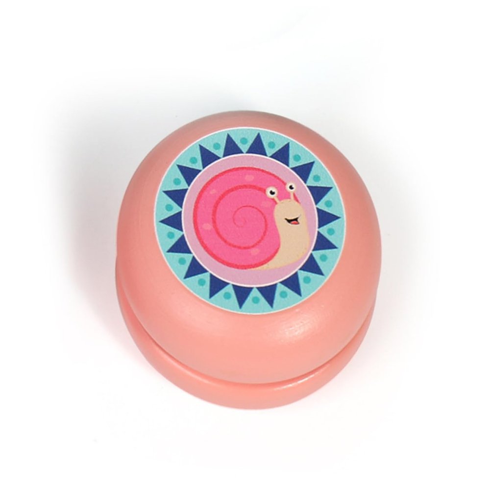 Toddmomy 2pcs Cartoon Animal Wooden Yo-yo Toys for Boys and Girls Snail Fox Patterns for Developing Recognition and Wrist Strength Portable Yoyo Balls for Boy Girl