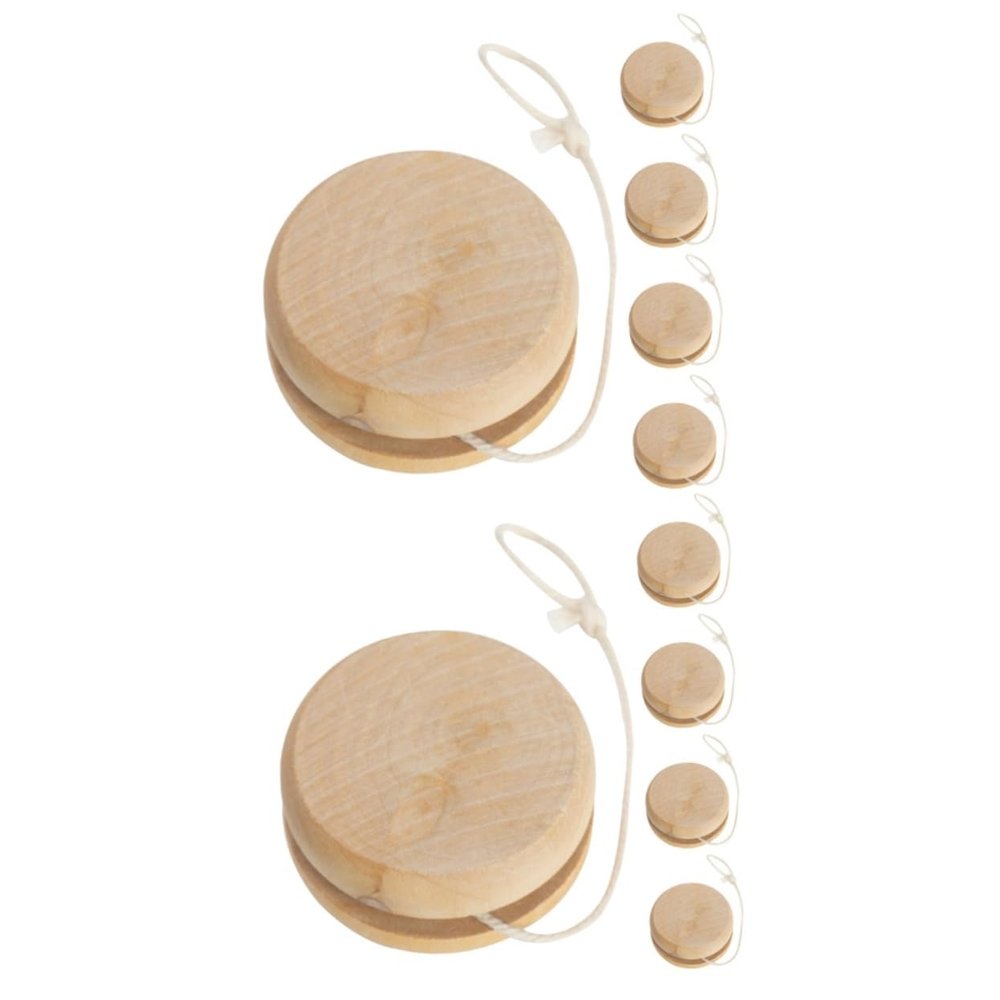Kisangel 20pcs Plain Unisex Wooden Yo-yo for Boys and Girls Portable Educational String Toy Hand-Painted Craft for and Skill Development