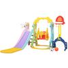 5 in 1 Slide and Swing Playing Set, Toddler Extra Long Slide with 2 Basketball Hoops, Football, Ringtoss, Indoor Outdoor view 2