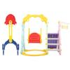 5 in 1 Slide and Swing Playing Set, Toddler Extra Long Slide with 2 Basketball Hoops, Football, Ringtoss, Indoor Outdoor view 4