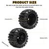 1/8 RC Monster Truck Tires, daitoku 17mm Hex RC Wheels and Tires for Traxxas Maxx Tmaxx E-Revo Revo 3.3 Arrma Kraton Notorious 6s Redcat Kaiju Shredder JLB Cheetah Monster view 3