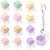 12 Pcs Macaron Keyboard Fidget Toy, Keyboard Fidget Keychain Macaron Keyboard Decompression Button Finger Clicker Toys, Button Stress Relief Fidget Gifts to Relief Stress (12) view 1