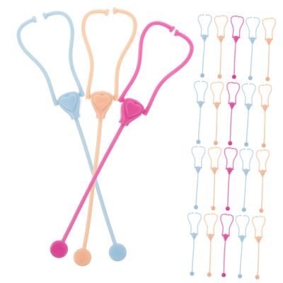 VICASKY 30pcs Boys and Girls Doctor Stethoscope Toy Pretend Play Medical Accessory for Role-Playing Safe Plastic for Toddlers Fun Learning and Colors