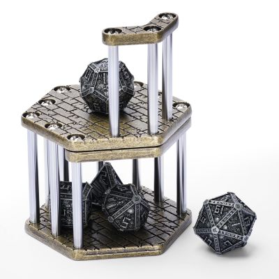 ASTRANOVA Metal Dice Jail - Tabletop RPG, Poker, DND - Decorative Game Rule Enforcer with Rustic Patina (Bronze)