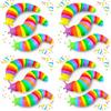 12PCS Baby Sensory Fidget Slug Toys Pack, ASMR Travel Airplane Activities Road Trip Car Toy for Toddler Kids Figette Worm for Adults Stress Relief Gift for Autism ADHD Autistic Caterpillar Stim Toys view 1