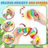 12PCS Baby Sensory Fidget Slug Toys Pack, ASMR Travel Airplane Activities Road Trip Car Toy for Toddler Kids Figette Worm for Adults Stress Relief Gift for Autism ADHD Autistic Caterpillar Stim Toys view 3