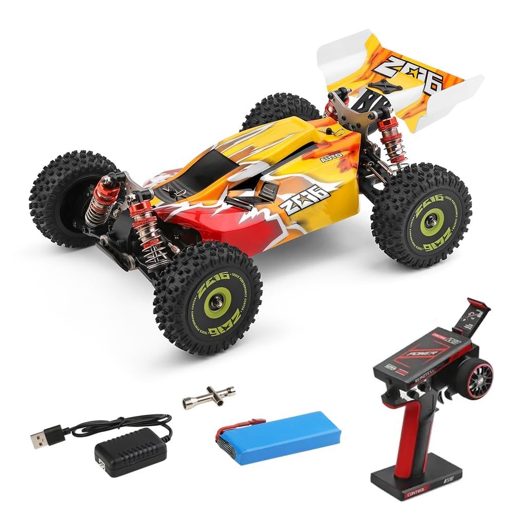 1:14 Scale Bigfoot Rc Buggy Car 75km/h High Speed 4wd Brushless Motor Off-Road Racer with Metal Chassis & Independent Suspension System for Adults