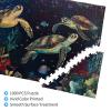 MA6GE8DE Funny Turtles 1000 Pieces of Adult Wooden Puzzle,Swimming Under The Sea,Vibrant and Unique,Pieces Fit Together Perfectly,Enjoy The Puzzle Solving Process,Funny Artwork for Adults view 2