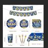 128 Pcs Blue And Gold Graduation Decorations 2025,Graduation Decorations 2025 Deals Set Include Tablecloth , Paper Plates, Cups,Forks, Napkins, Grad Banner Is Suit For Any Grad Party. view 2