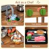 Costzon Mud Kitchen, Double-Sided Outdoor Play Kitchen & Barbecue Grill Playset with Canopy, Chalkboard, Sink & Faucet, Cooking Accessories, Gift for Boys & Girls 3+ (Double-Sided) view 3