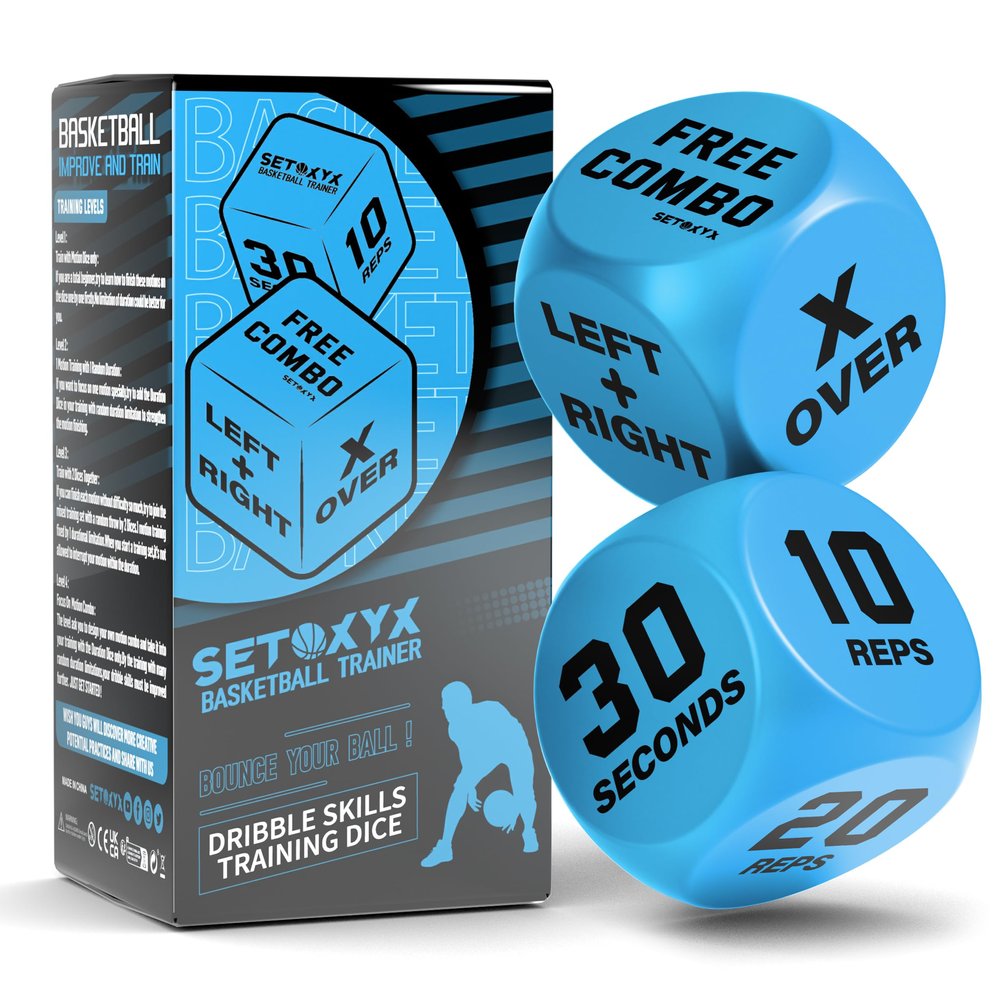 Basketball Dribble Skills Dice Set - Training Equipment - Basketball Gift for Boys.Dribble Skills Training for Beginner and Party Favors