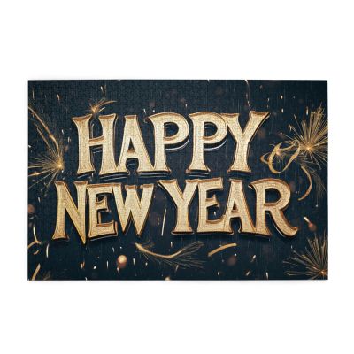 MA6GE8DE Happy New Year Slogan 1000 Pieces of Adult Wooden Puzzle,Pieces Fit Together Perfectly,Every Piece is Unique,Suitable for Family Recreation and Wall Decor,Challenging Brain Exercise