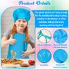 2ooya Kids Apron and Chef Hat Set - 6Pcs Colorful Adjustable Kitchen Toddler Apron for Girls Boys, Pretend Play Toy Cooking Gift for Kids Baking Painting Career Day Costume Kitchen Game Supplies view 3