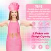 2ooya Kids Apron and Chef Hat Set - 6Pcs Colorful Adjustable Kitchen Toddler Apron for Girls Boys, Pretend Play Toy Cooking Gift for Kids Baking Painting Career Day Costume Kitchen Game Supplies view 4