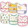 2ooya 6Pcs Baby Bibs for Eating Toddler Feeding Bibs with Crumb Catcher Pocket Fruit Adjustable Sleeveless Teething Plastic Food Bib Set Waterproof Infant Keepsake Gift for Baby Shower, 6-24 Months view 1
