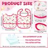 2ooya 6Pcs Baby Bibs for Eating Toddler Feeding Bibs with Crumb Catcher Pocket Fruit Adjustable Sleeveless Teething Plastic Food Bib Set Waterproof Infant Keepsake Gift for Baby Shower, 6-24 Months view 2